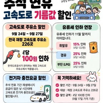 추석 연휴 고속도로 기름값 할일